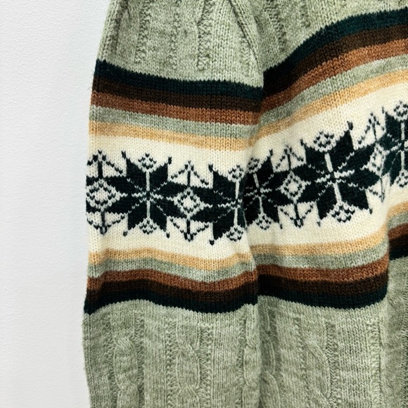 Vintage Jantzen Fair Isle Sweater Mens XL Nordic Snowflake Pattern Crewneck Mock - Picture 4 of 4